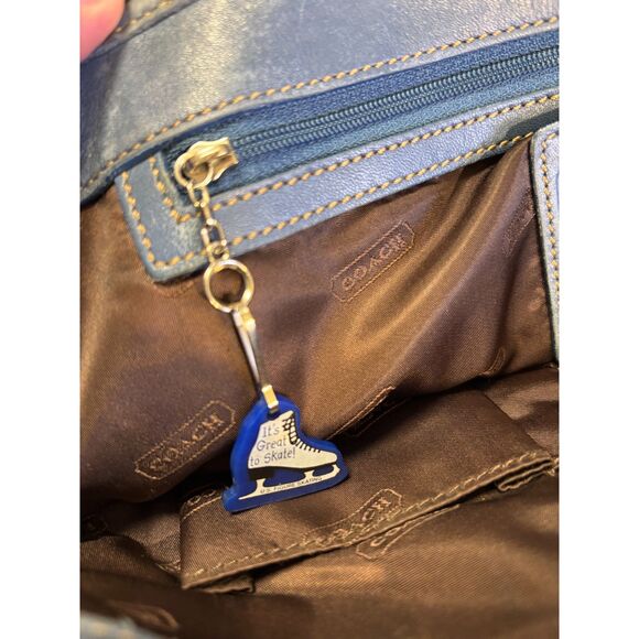 2003 Vintage Coach Leatherware Tote – Steel Blue & Cognac Leather - Picture 9 of 13